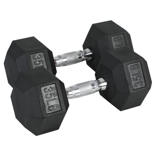 HolaHatha Iron Hexagonal Cast Home Exercise Dumbbell Free Weight, 45 Pounds