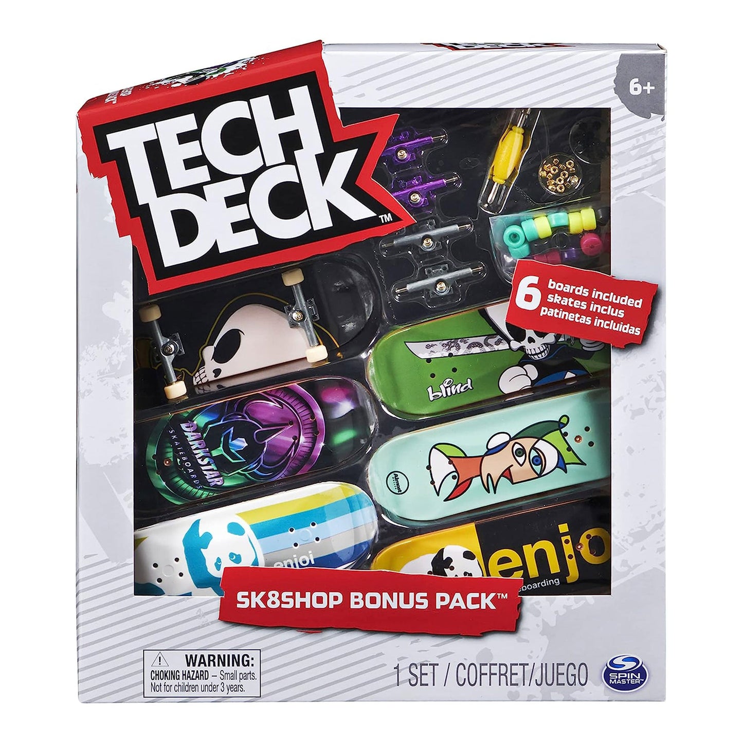 Tech Deck Customizable Sk8shop Fingerboard Skateboard Toy Bonus Pack, Multicolor