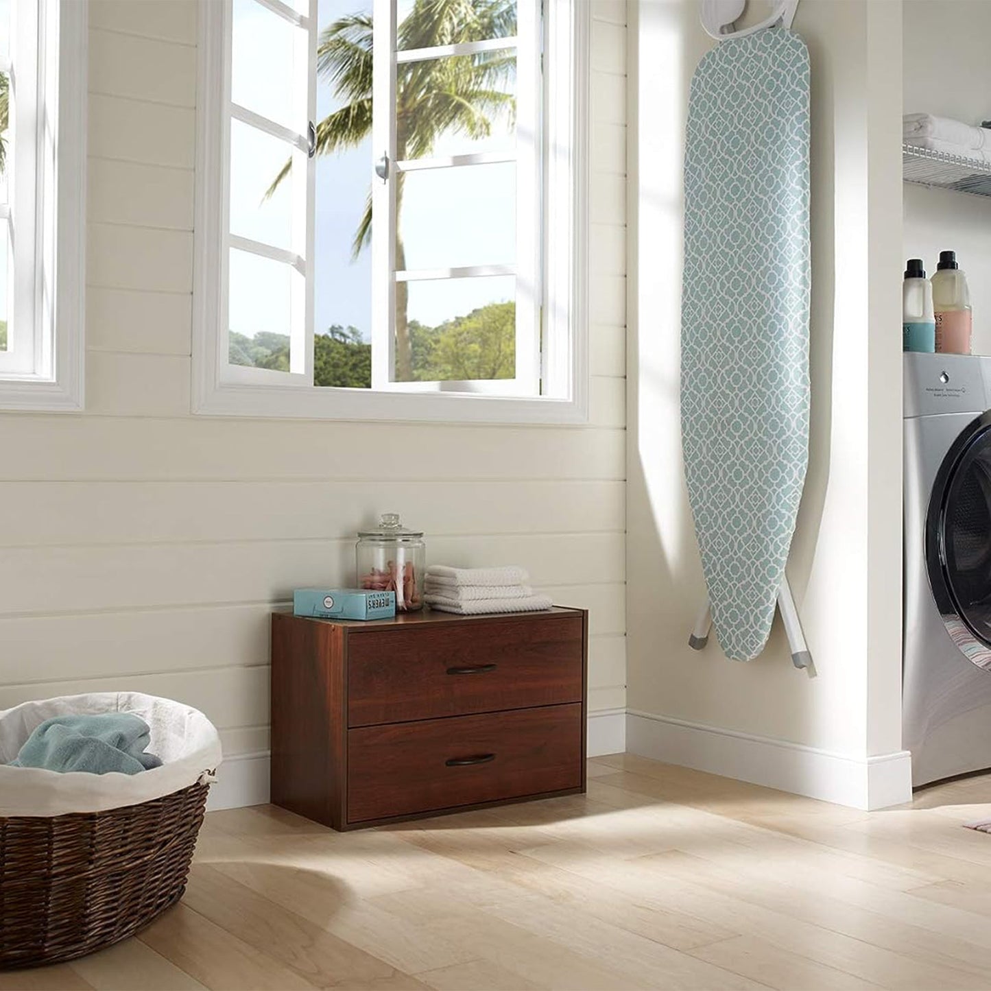 ClosetMaid Stackable 2 Drawer Wooden Horizontal Storage Organizer, Dark Cherry