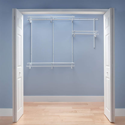 Closetmaid 4' to 6' Adjustable Steel ShelfTrack Closet Organizing Kit, White