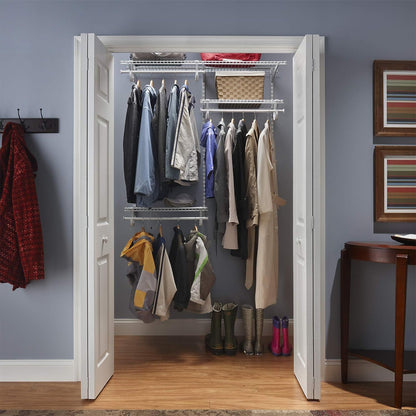 Closetmaid 4' to 6' Adjustable Steel ShelfTrack Closet Organizing Kit, White