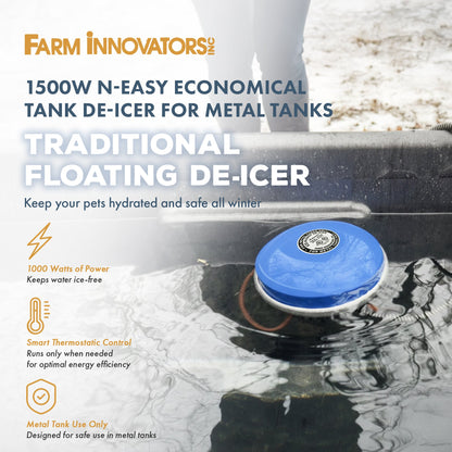 Farm Innovators Ice N Easy Economical Tank 1500W Traditional Floating De Icer