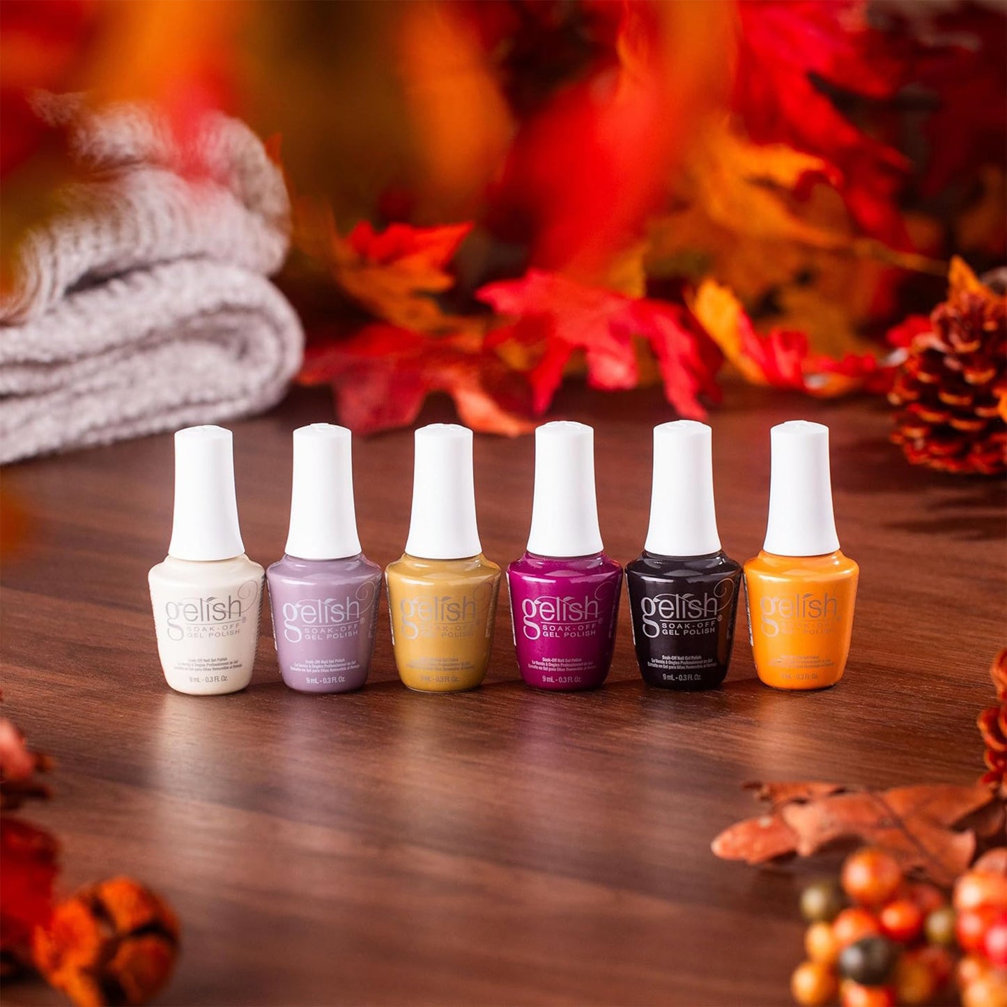 Gelish Fall 2023 Change of Pace Collection Soak Off Gel Nail Polish, (6 Pack)