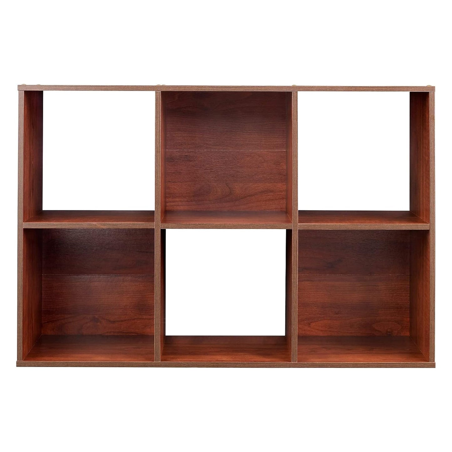 ClosetMaid 6 Cube Cubby Wood Open Bookcase Display Shelf Organizer, Dark Cherry