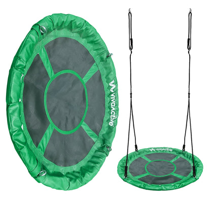 gobaplay FlyMax Saucer Tree Swing, 40" Round Outdoor Platform Saucer Seat, Green
