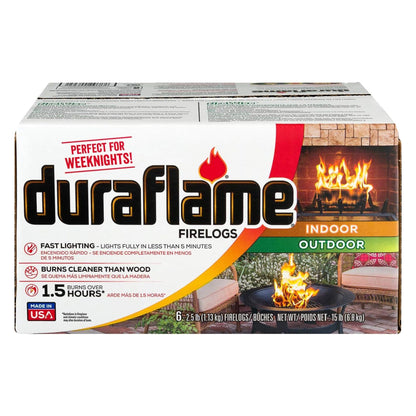 Duraflame 2.5lbs Indoor Outdoor Fireplace Pit Firelog 4.5 Hr Burn Time (18 Pack)