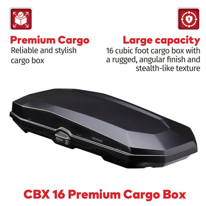 Yakima CBX 16 Roof Top Cargo Rugged Carrier Box, Fits StreamLine Crossbar, Black