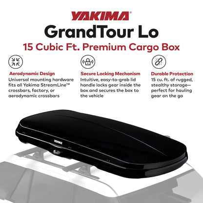 Yakima Rooftop Cargo Box Low Profile Hard Roof Storage Carrier GrandTour Lo