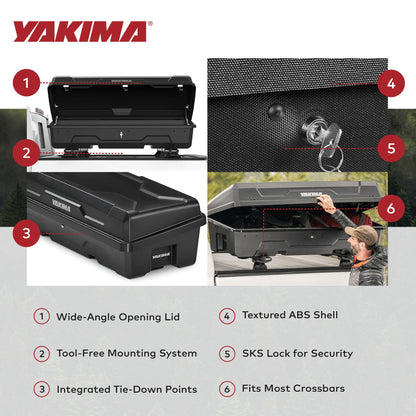 Yakima DeepSpace 10 Rooftop Cargo Box, Hard Shell Vehicle Roof Storage Carrier