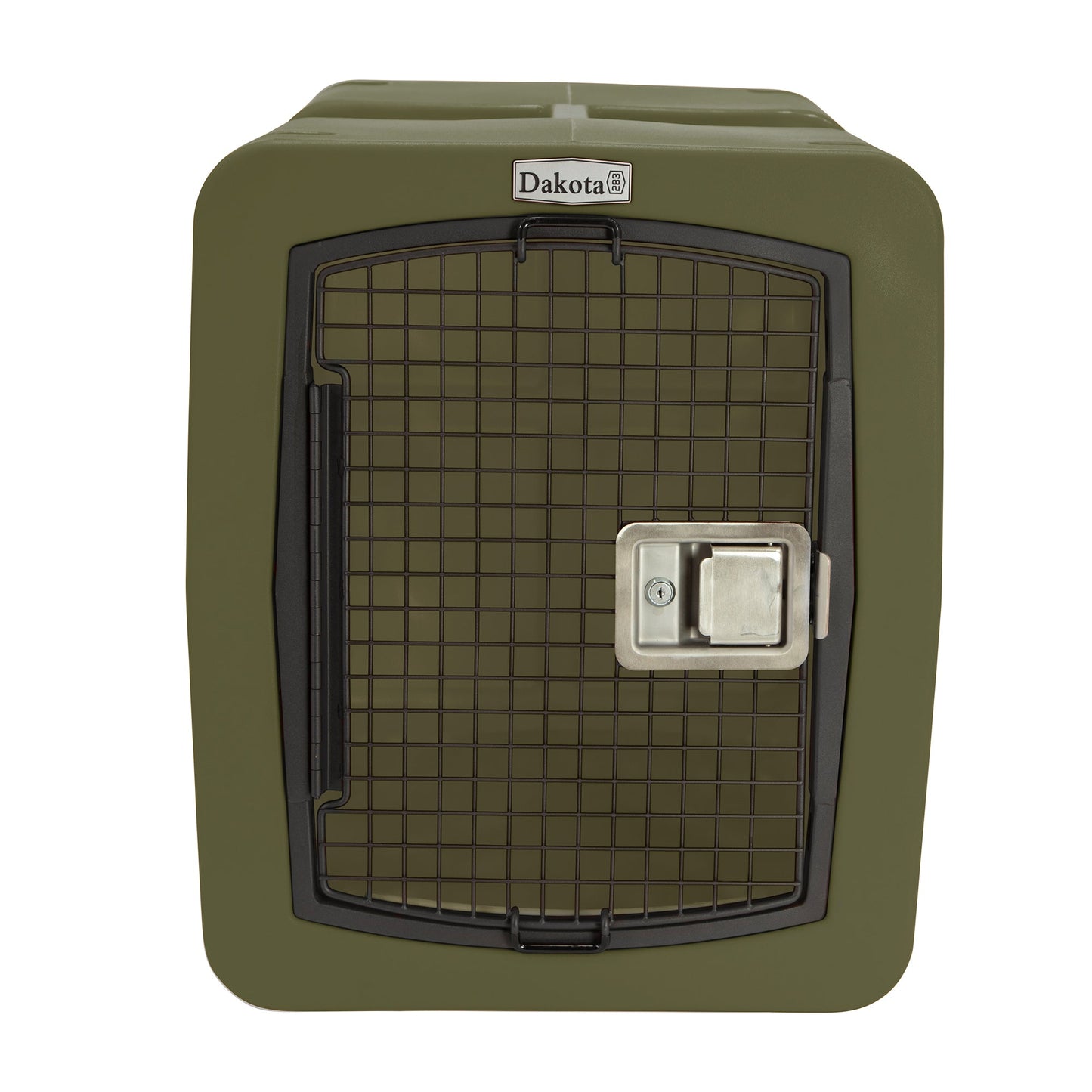 Dakota 283 G3 Medium Easy to Clean Dog Kennel w/ Handle & Latching Door, Olive