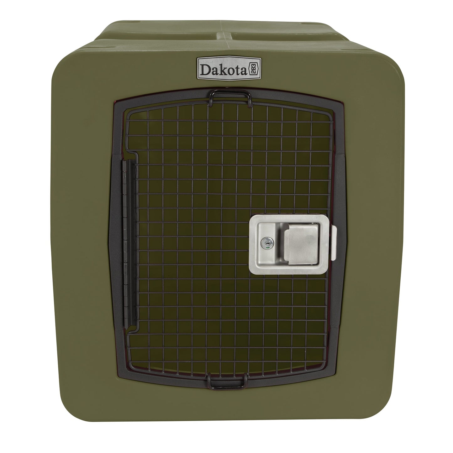 Dakota 283 G3 Large Easy to Clean Dog Kennel w/ Handle & Latching Door, Olive