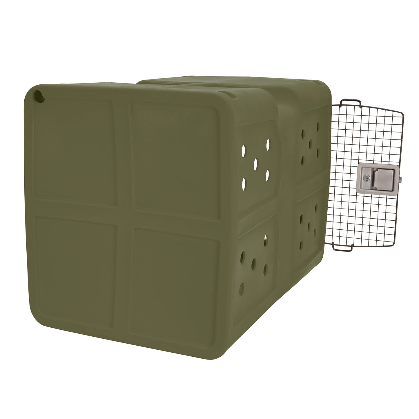 Dakota 283 G3 Large Easy to Clean Dog Kennel w/ Handle & Latching Door, Olive