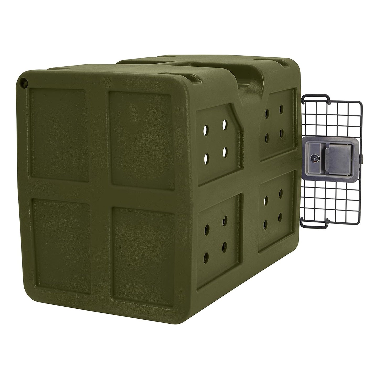 Dakota 283 G3 Small Easy To Clean Dog Kennel w/ Handle & Latching Door, Olive