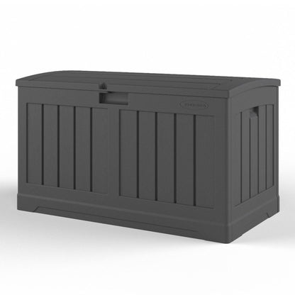 Suncast 50 Gallon Medium Resin Outdoor Storage Deck Box with Lid, Peppercorn