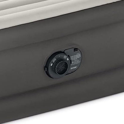 INTEX 64091E Twin Size Air Mattress, TruAire 18in Height, PVC-Free Inflatable Mattress with Built-in Pump – Portable Bed for Camping & Travel