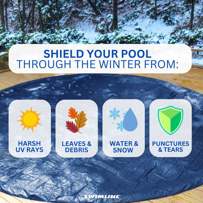 Swimline Hydrotools Super Guard Winter Cover for 12x24' Above Ground Oval Pools