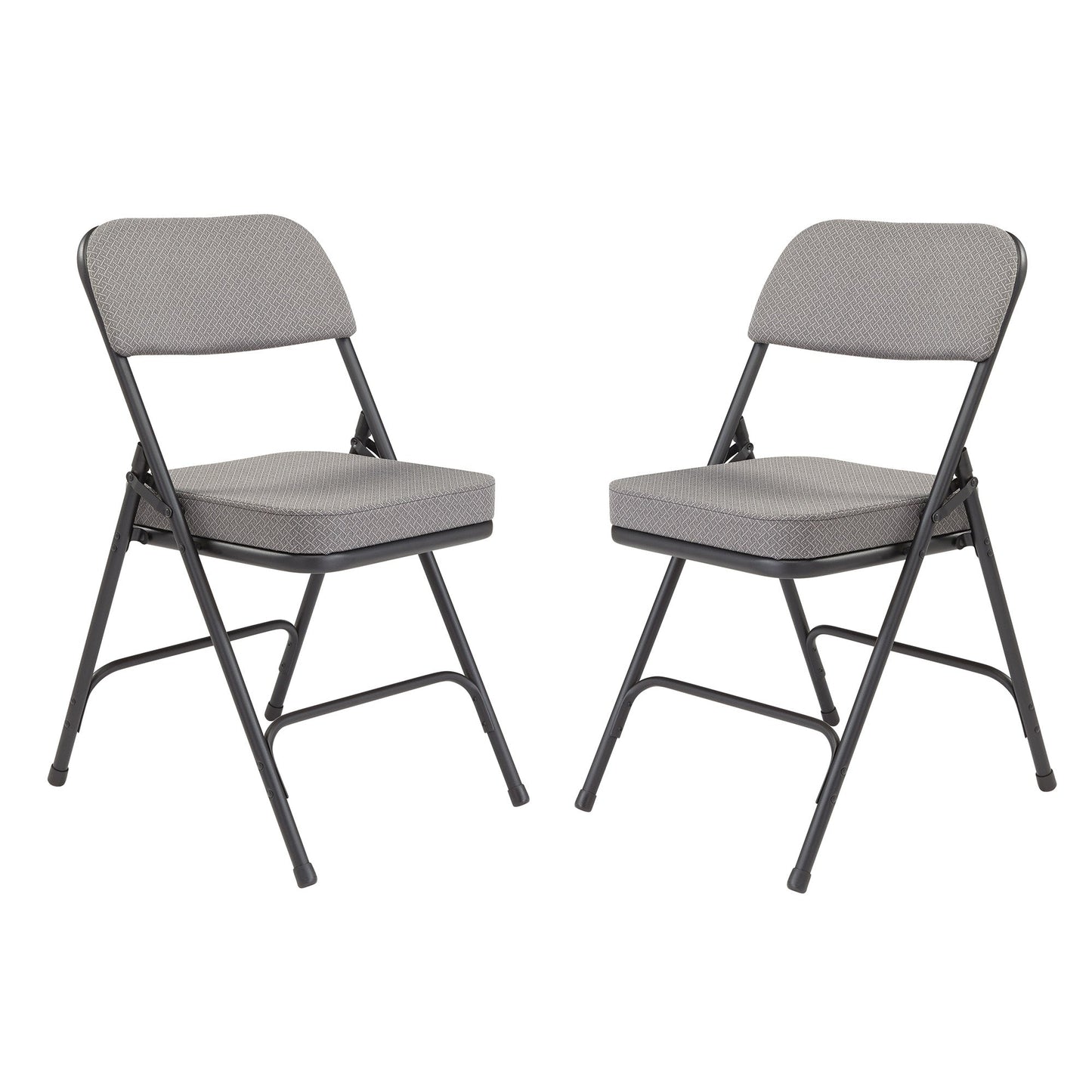 NPS 3200 Series 2" Cusion Fabric Upholstered Office Folding Chair, Gray, 2 Pack