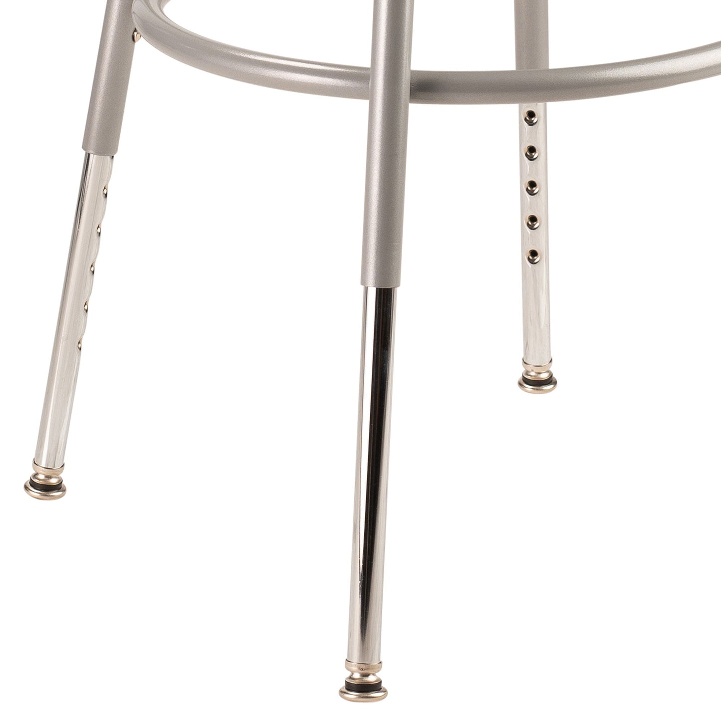 National Public Seating 6200 Series 18 Inch Adjustable Height Steel Stool, Grey