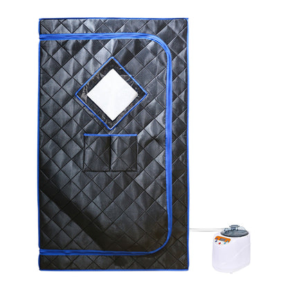 JOMEED 31 x 31 Inch Quilted Zip Sauna with Chair for Home Relaxation, Black