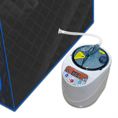 JOMEED 31 x 31 Inch Quilted Zip Sauna with Chair for Home Relaxation, Black