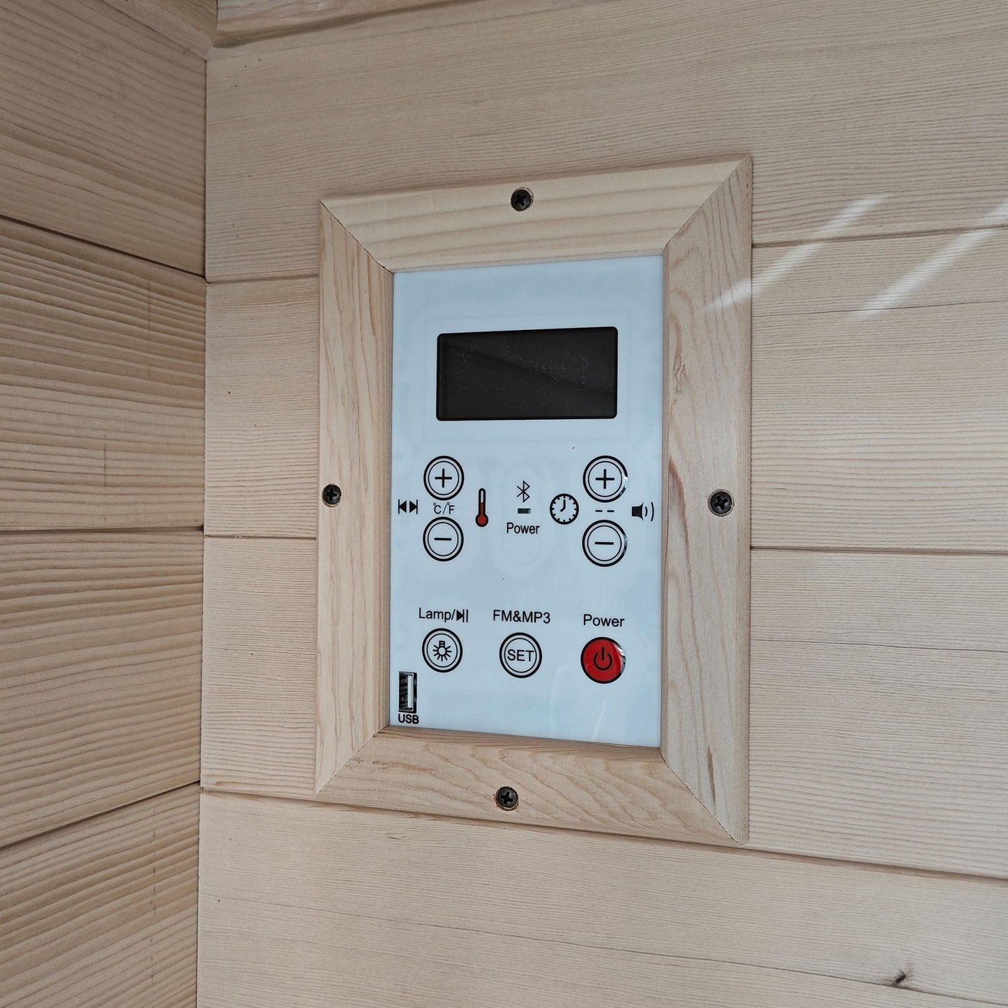 JOMEED's 6.2 Foot 2 Person Compact Home Wooden Sauna with Digital Control System