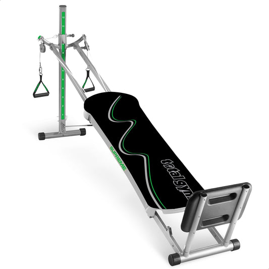 Total Gym Supreme Home Gym with Ab Crunch, Tri Grip Shaper Bars, and Squat Stand