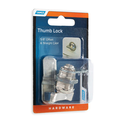 Camco 44333 Steel RV Thumb Operated Offset Cam Lock, Fits up to 5/8 Inches Thick