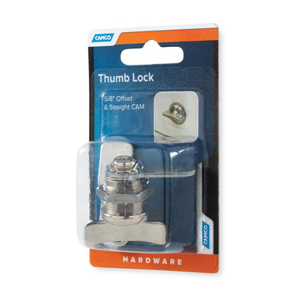 Camco 44333 Steel RV Thumb Operated Offset Cam Lock, Fits up to 5/8 Inches Thick