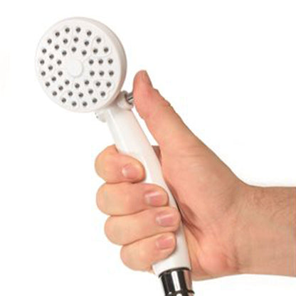 Camco 44023 Round Shower Head with On and Off Switch for RVs and Boats, White