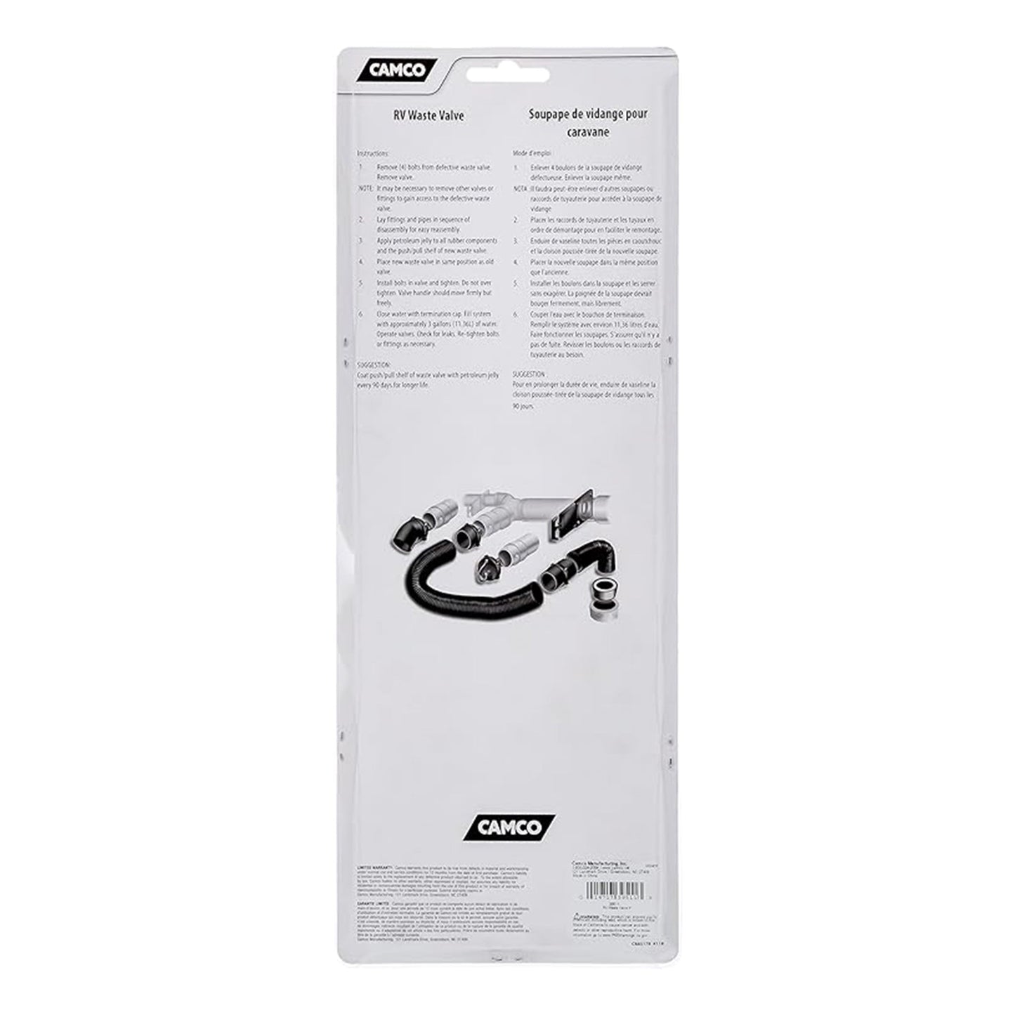 Camco 39511 3 inch Replacement Waste Valve with Metal Handle for RV Water Tanks