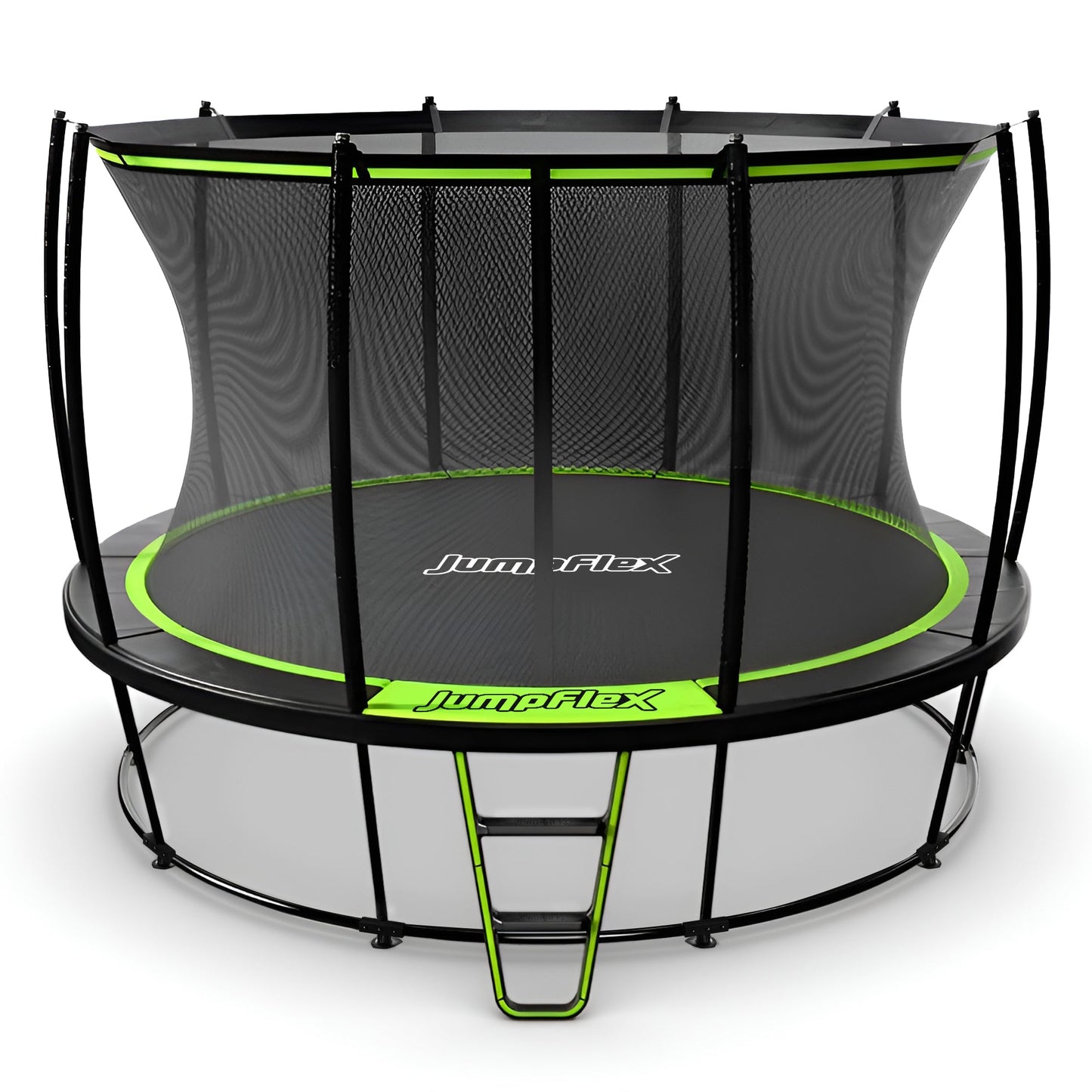 JumpFlex HERO 12' Trampoline for Kids Outdoor Play Equipment with Net & Ladder