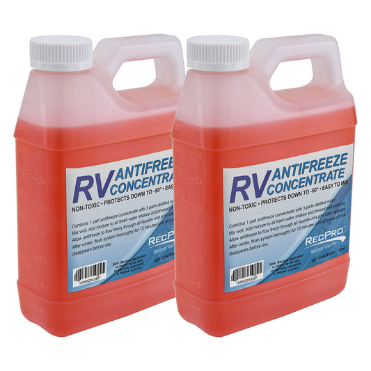 RecPro 32 Oz RV Antifreeze Concentrate Fluid for Winterizing Vehicles (2 Pack)