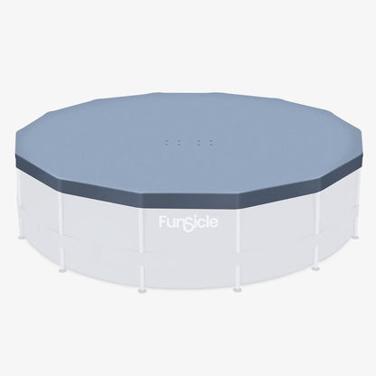 Funsicle 14 Foot Durable Round Pool Cover for Oasis and Activity Pools, Gray