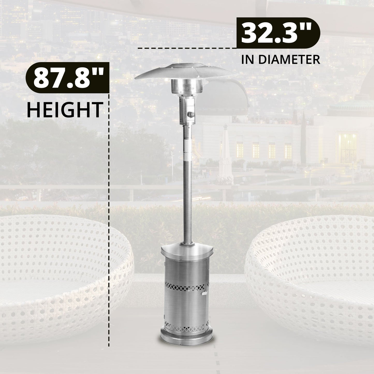 Four Seasons Courtyard 48,000 BTU Freestanding Backyard Patio Heater (2 Pack)