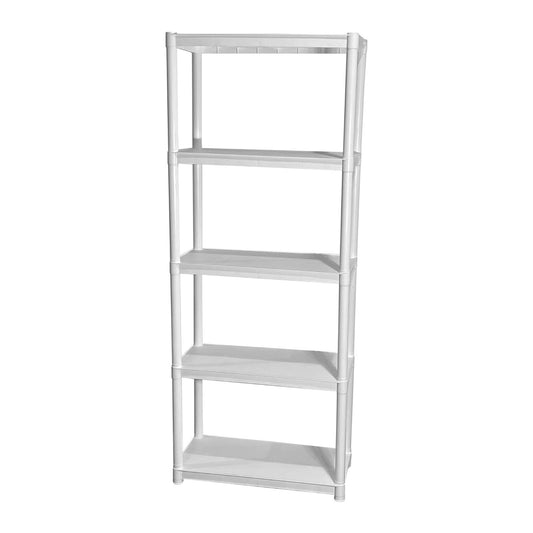 Juggernaut Storage 75.5" Plastic 5 Tier Garage/Shed Utility Shelving Rack, White