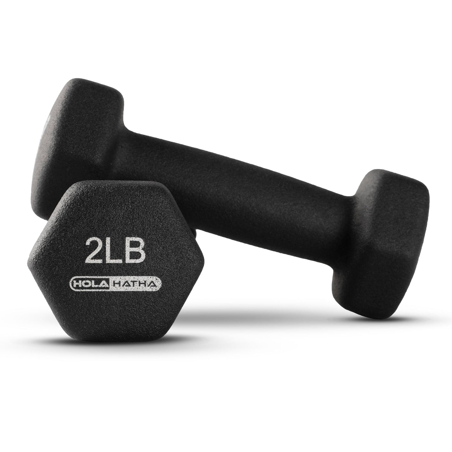 HolaHatha 2, 3, 5, 8 & 10 Pound Neoprene Dumbbell Weight Set with Storage Rack