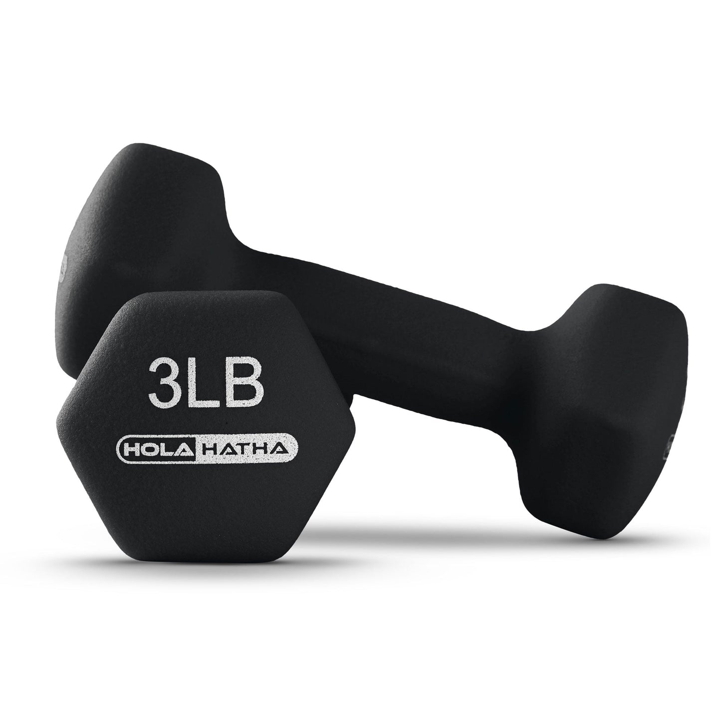 HolaHatha 2, 3, 5, 8 & 10 Pound Neoprene Dumbbell Weight Set with Storage Rack