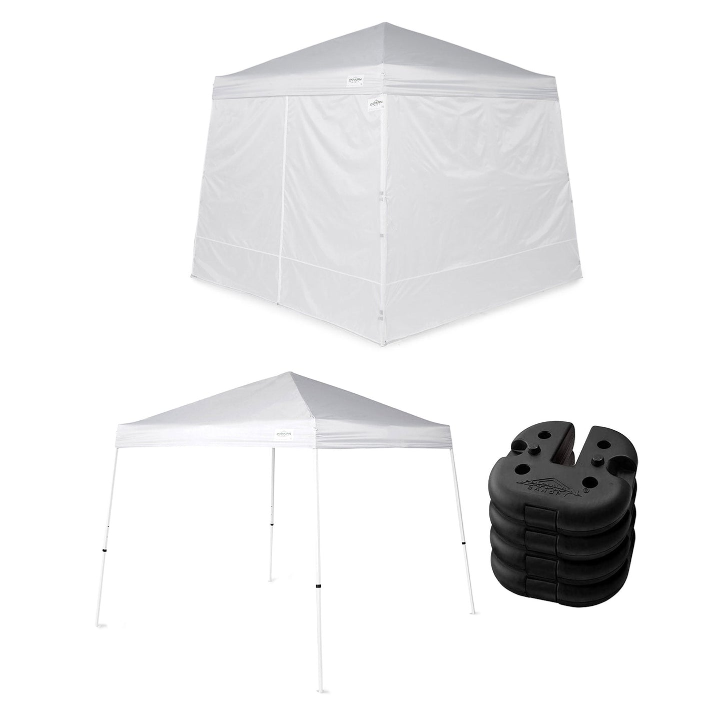 Caravan Canopy V Series Sidewalls w/V Series 2 Angled Leg Canopy & 4 6lb. Plates