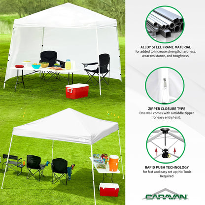 Caravan Canopy V Series Sidewalls w/V Series 2 Angled Leg Canopy & 4 6lb. Plates