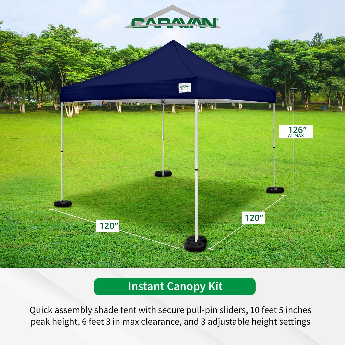 Caravan Canopy V Series Sidewalls & M Series Shade Tent  & Set of 4 Weight Plate