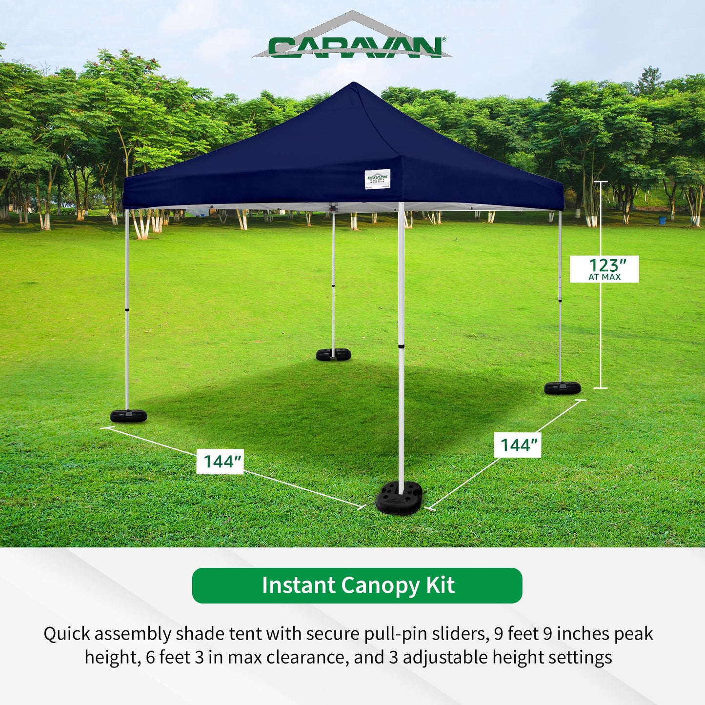Caravan Canopy M Series Sidewall Kit & M Series Pro 2 Shade Tent w/Roller Bag