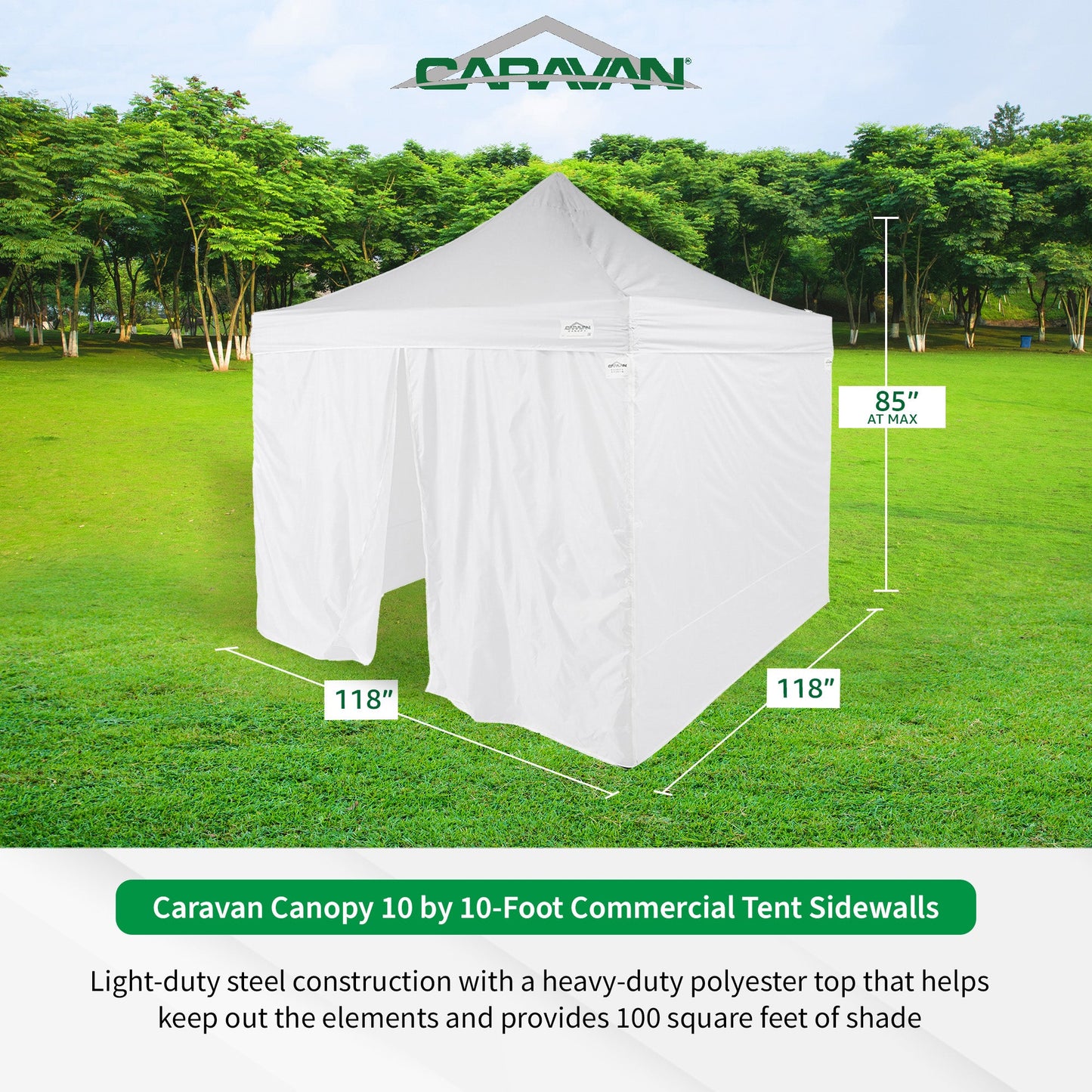 Caravan Canopy Commercial Tent Sidewalls w/TitanShade 10x10' Instant Canopy Kit