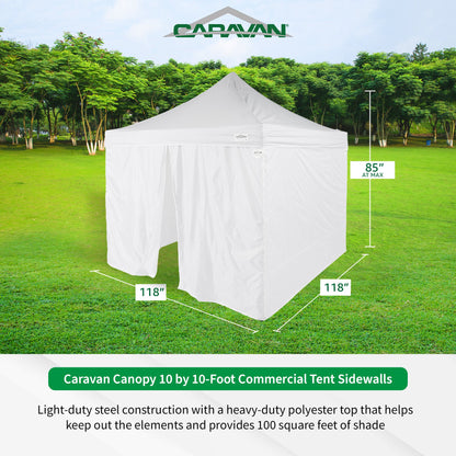 Caravan Canopy Sidewalls w/TitanShade 10x10' Instant Canopy Kit  & 4 6lb. Plates