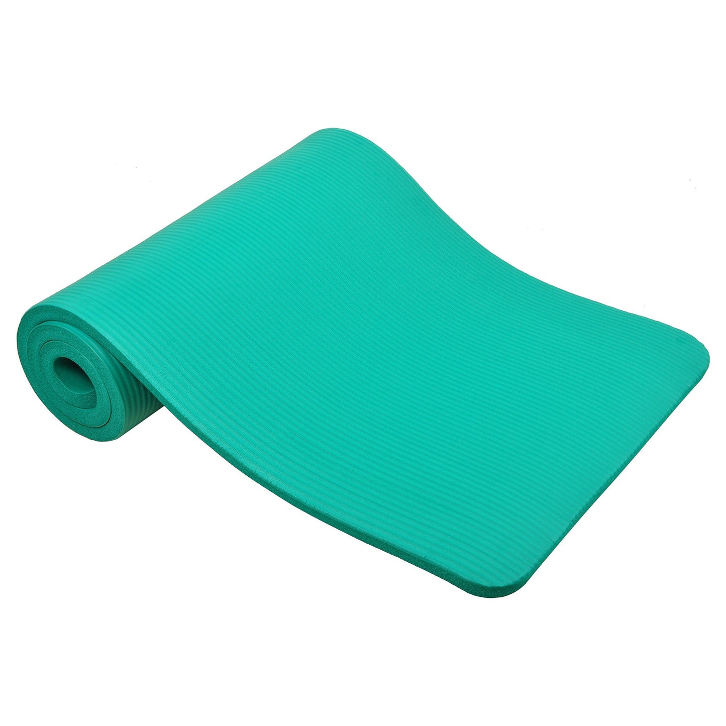 Signature Fitness 1" Extra Thick Exercise Fitness Yoga Mat w/ Carry Strap, Green