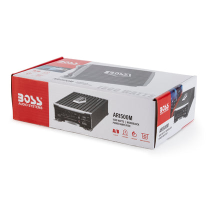 Boss Audio AR1500M 1500W Mono A/B MOSFET Power Car Amplifier + Remote (2 Pack)