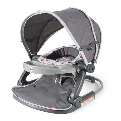 Fisher-Price Foldable Baby Travel Chair On The Go Sit Me Up Floor Seat w/Canopy