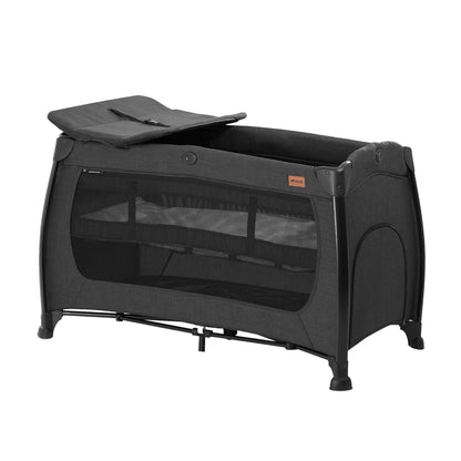 hauck Play N Relax Center Portable Baby Playard Crib with Travel Bag, Black