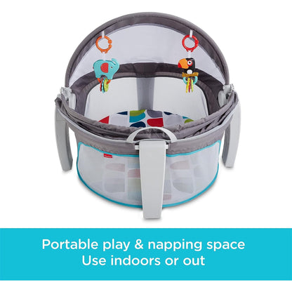 Fisher Price On the Go Baby Dome Portable Bassinet Play Space with Toys & Canopy