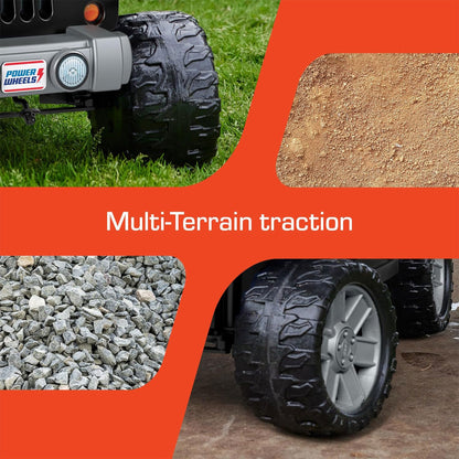 Power Wheels Jeep Wrangler Willys 2 Seater Toddler Kids Ride On Car SUV, Black