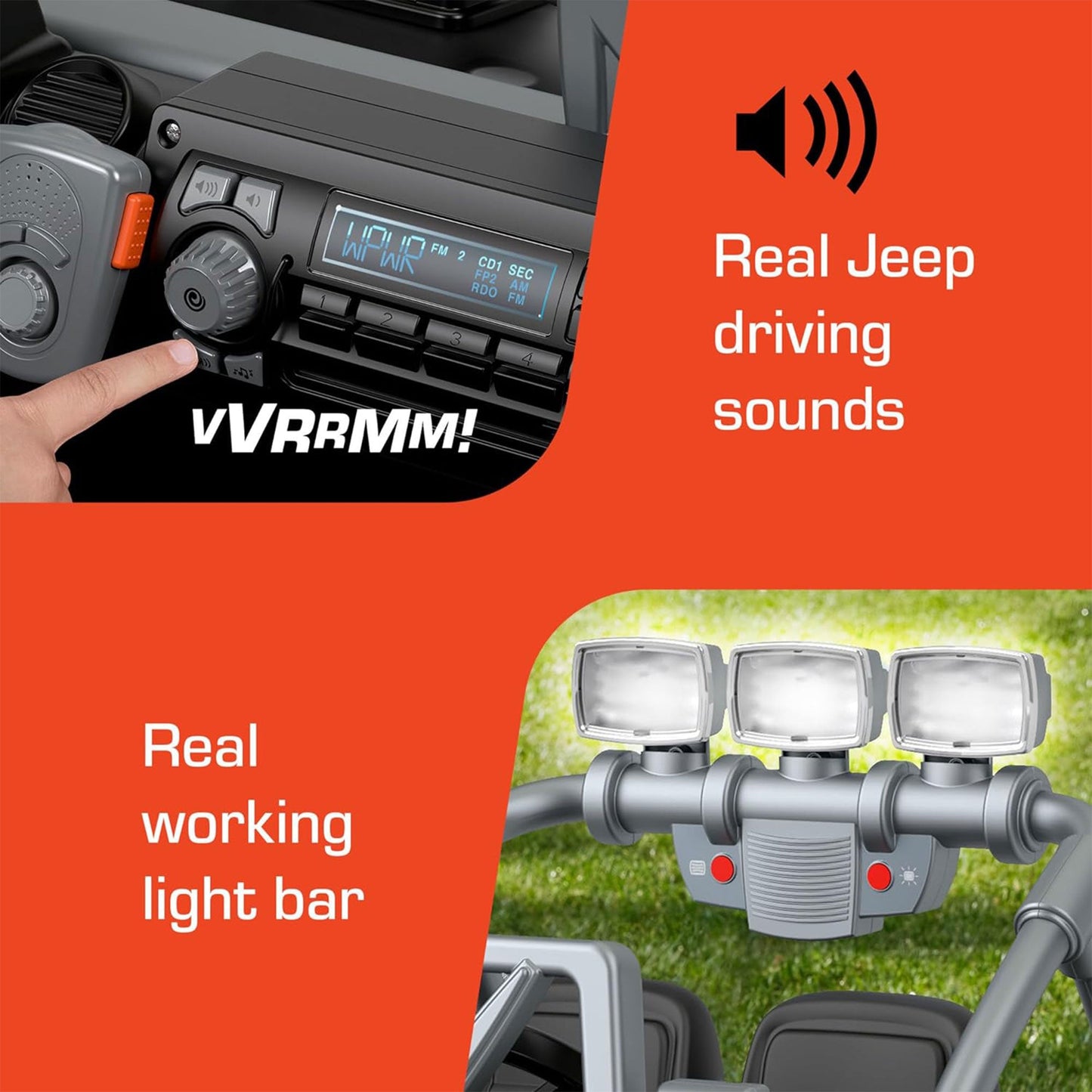 Power Wheels Jeep Wrangler Willys 2 Seater Toddler Kids Ride On Car SUV, Black